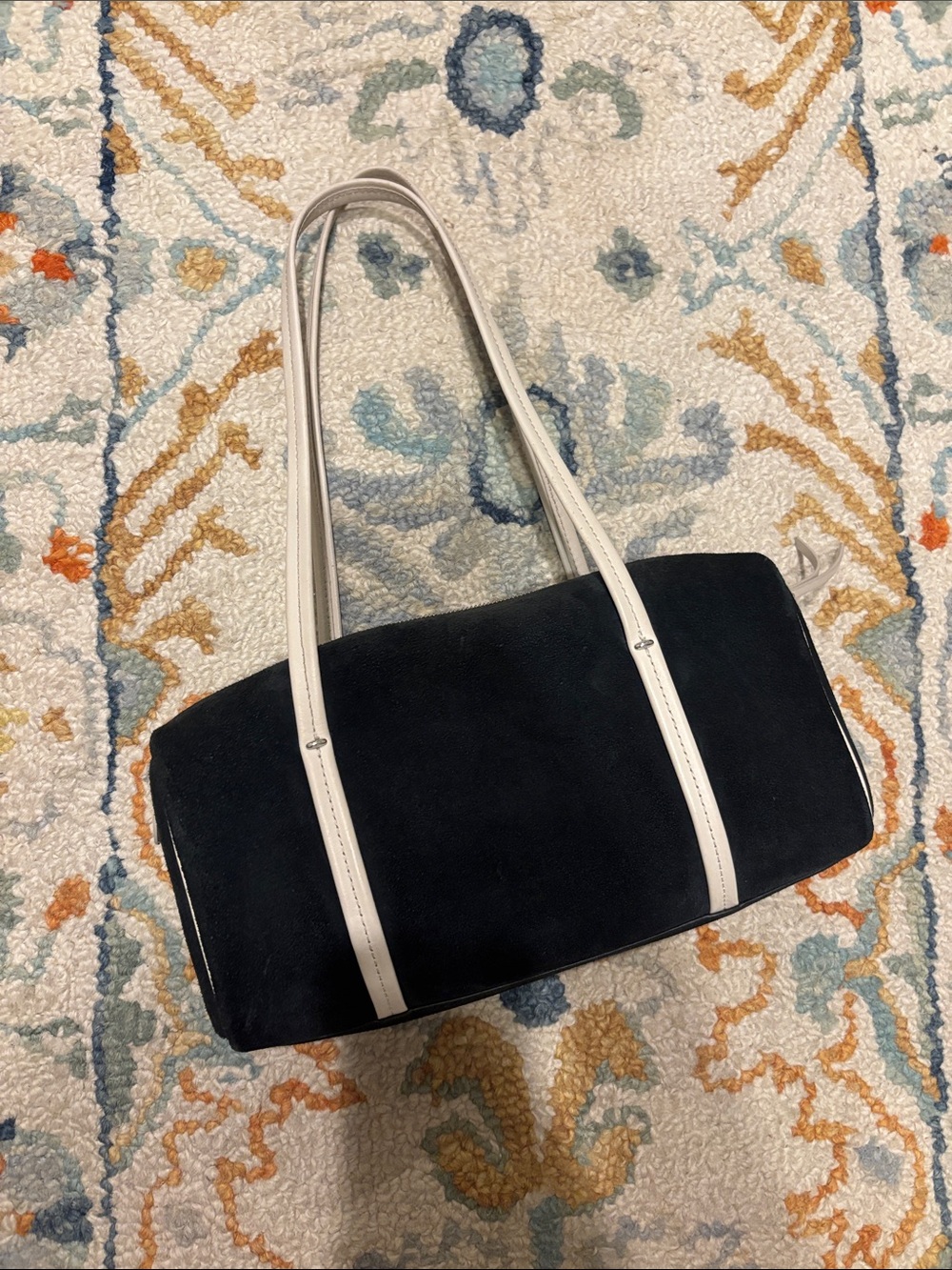 Madewell navy Suede Shoulder Bag with Cream Straps - Picture 4 of 5